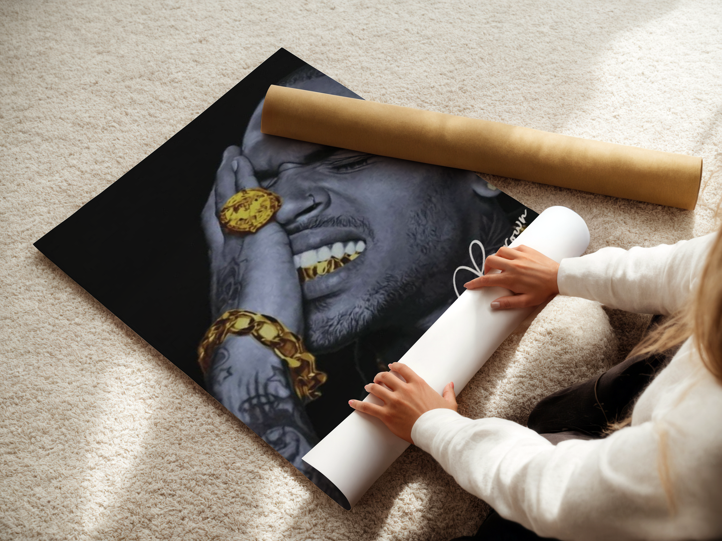Chris Brown "Gold" Poster Print Wall Art Poster
