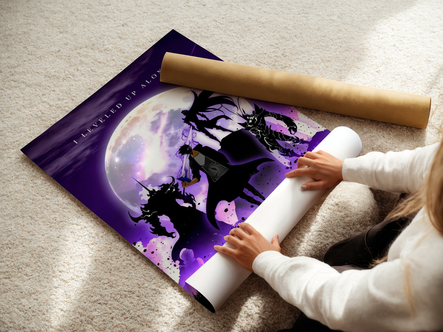 Solo Leveling "I Leveled Up Alone" Poster Print Wall Art Poster